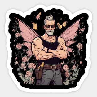 Dad To the Birthday Girl - Manly Fairy Sticker